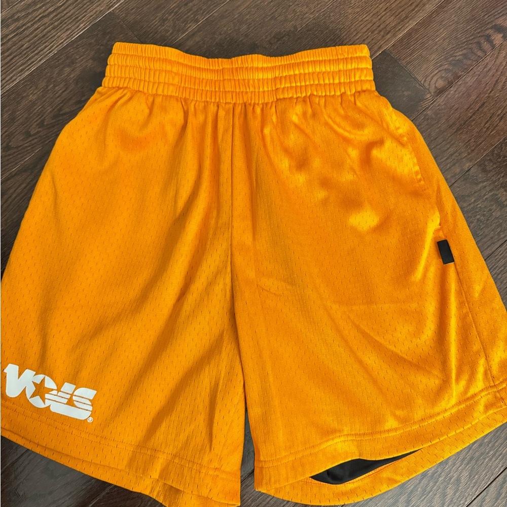 Vibrant Orange Athletic Shorts with Elastic Waistband